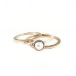 GSE Boeketring met parel en diamant