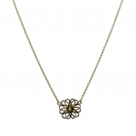 Collier bloem (3-3 klein) geel goud, 45cm 1,3mm anker