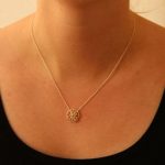 Collier bloem (3-3 klein) wit goud, 45cm 1,3mm anker