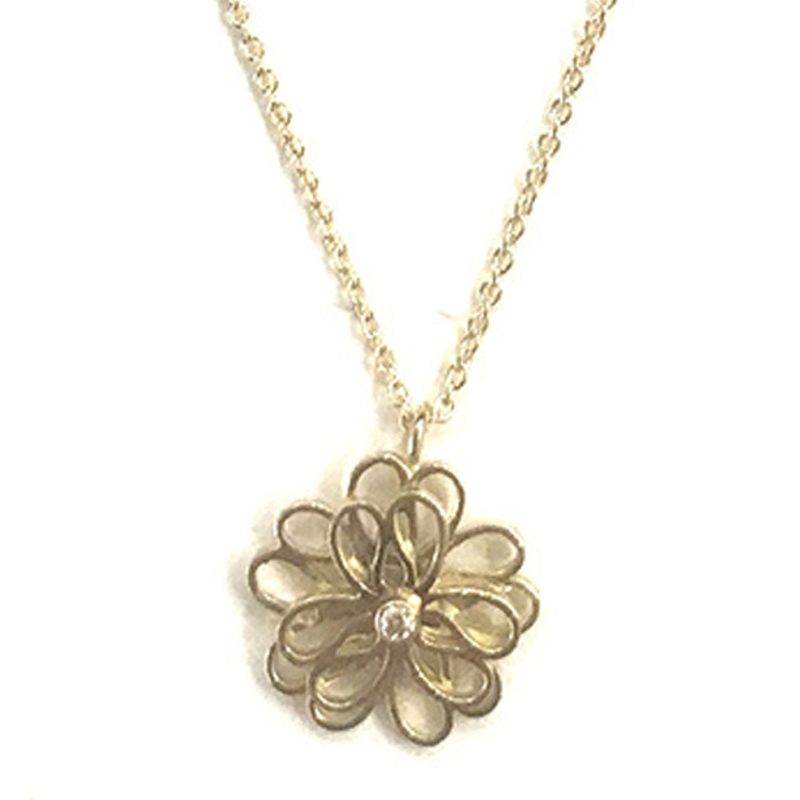 14kt gouden collier met diamant