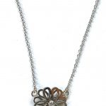 Collier bloem (3-3 klein) wit goud, Diamant 2,0VSI F/G