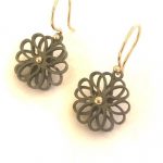 Oorhangers (3-3 klein) zilver zwart met gouden haak