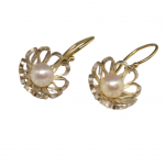 Oorhangers (5 gebold) met parel, zilver