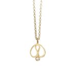 Tulp collier 14kt goud met 0.035ct diamant