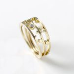 Gouden puzzelring 14kt met diamant