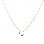 Oogjes collier zilver en goud, 43cm