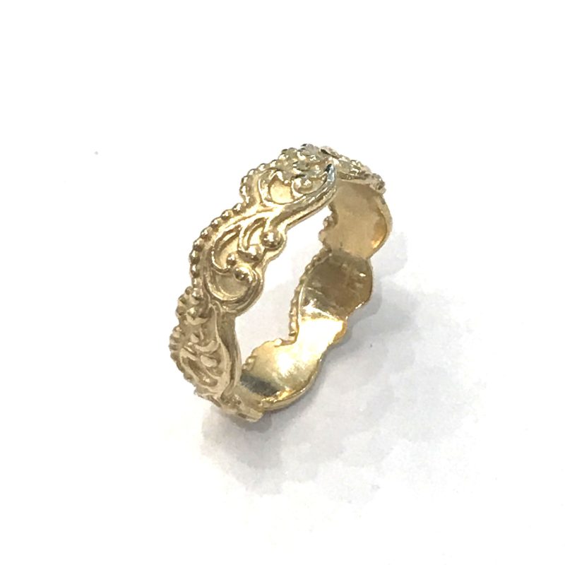 Galerie ring smal, 14 karaat goud