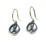 Oorhangers Tulpjes, zwart zilver en goud